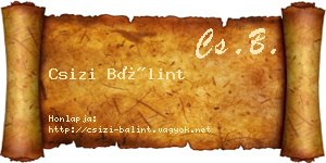 Csizi Bálint névjegykártya