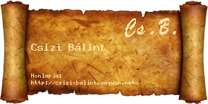 Csizi Bálint névjegykártya